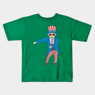 Flossing uncle sam 4th of july desing Kids T-Shirt